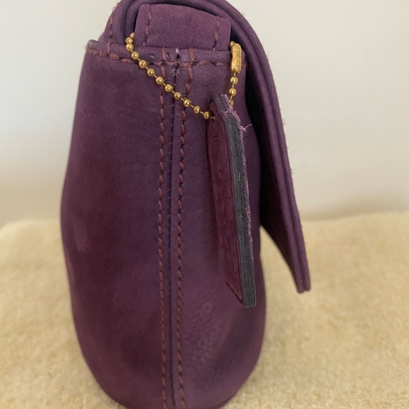 Coach 4946 Sonoma Small Flap Nubuc Grape Purple Vintage Leather - Picture 3 of 16
